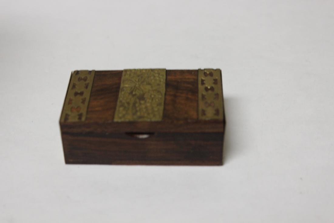 A Small Wood and Brass Box: Needs hinges - 2 1/2" x 1 1/2" x 1/2"