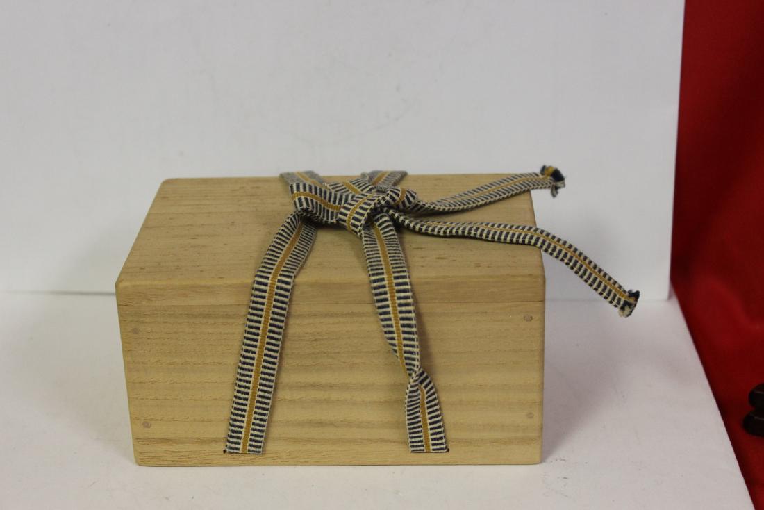 A Japanese Wooden Box: 5 5/8" x 4" x 3"