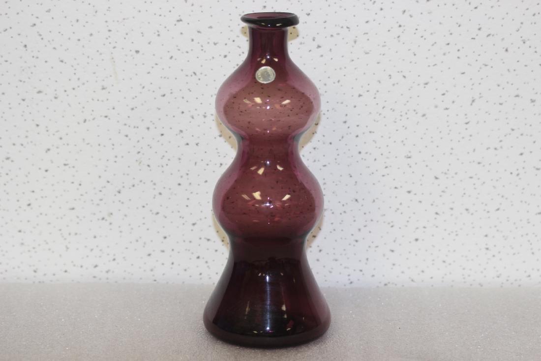 A Vintage Amethyst and Glass Vase: Possibly Blenko - 8 1/4" tall