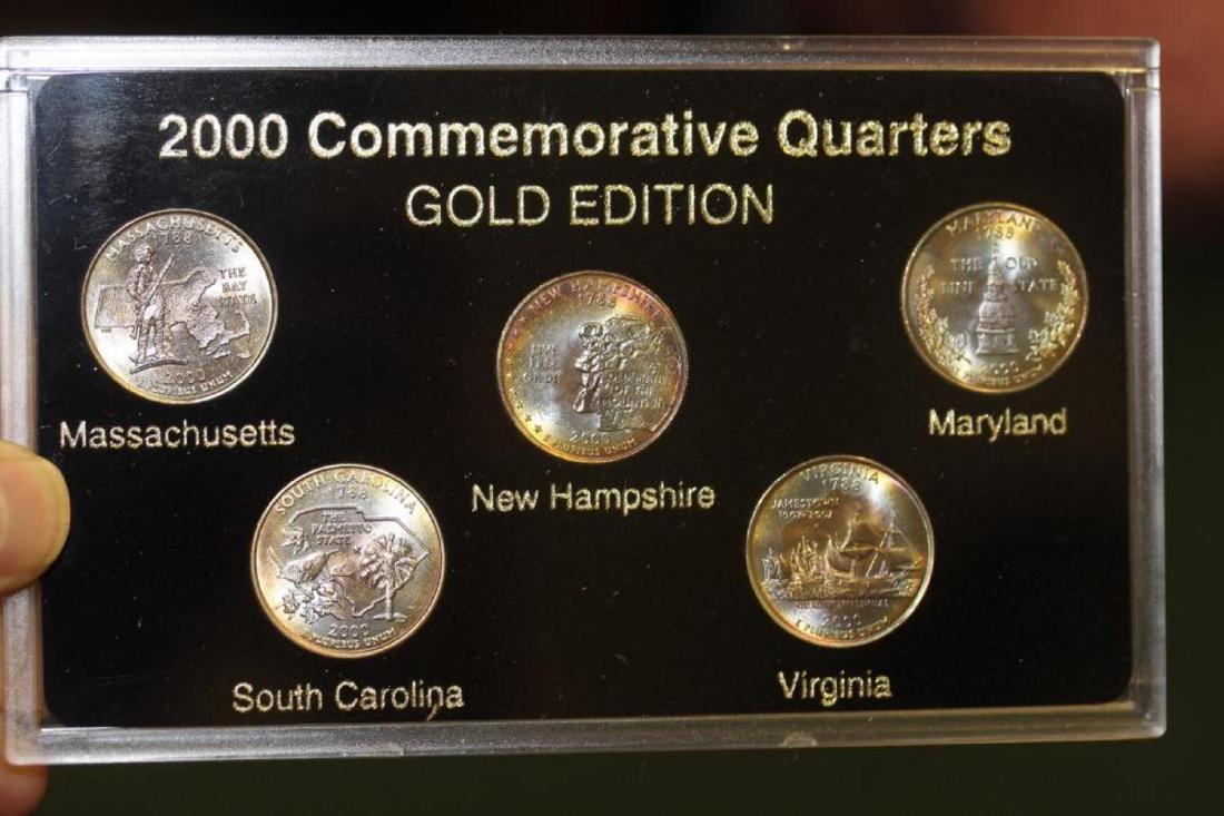 A 2000 Commemorative Quarters Gold Edition Set: as shown