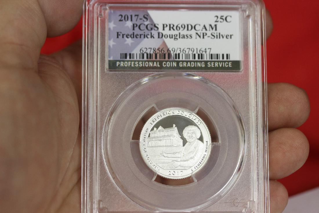A Graded 2017-S Silver Quarter - Frederick Douglas: PCGS graded PR69DCAM