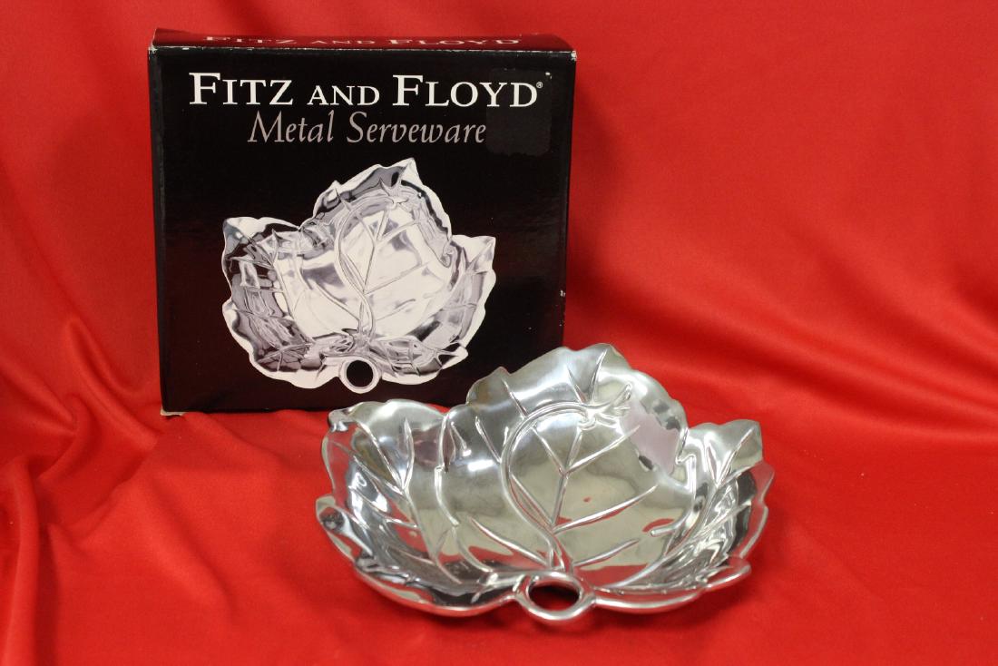 A Fitz and Floyd Metal Serveware: snack tray