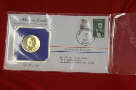 Abraham Lincoln Stamp and Coin Set: as shown