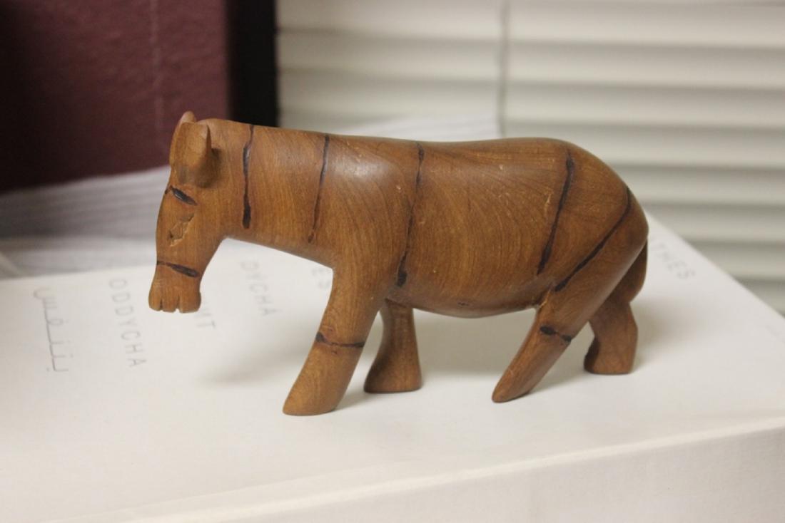 An African Carved Wooden Zebra: 6 1/4" long