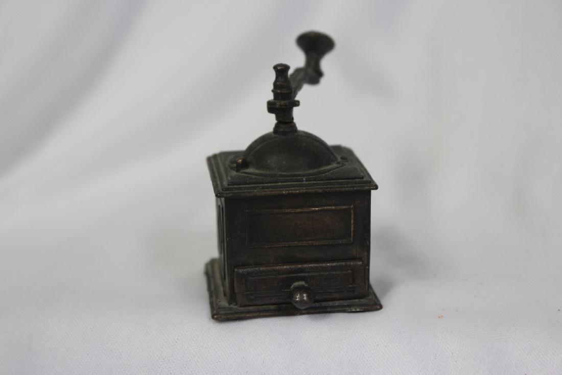 A Miniature Metal Coffee Grinder: 2 1/2" tall