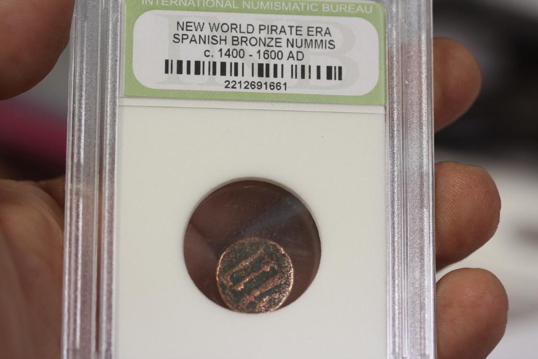 A Graded Spanish Bronze Nummis: New world, pirate area - C-1400-1600 AD