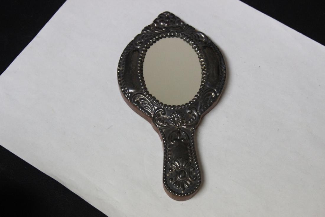 A Vintage/Antique Sterling Silver Ornate Mirror: Marked 925 - 6 1/2" long