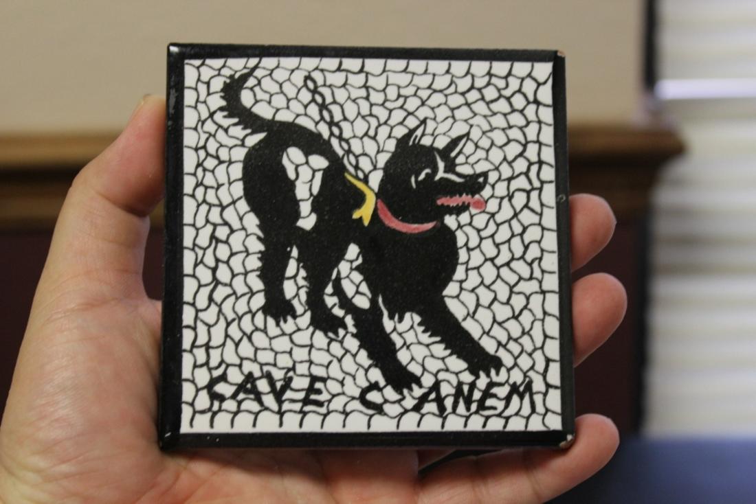 A Cave Canem Tile: Made in Italy - 4" x 4"