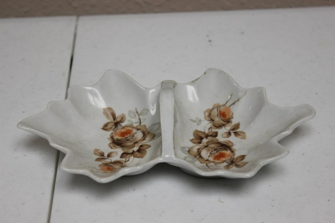 A Mitterteich Nut Dish - Bavaria: 7 6/8 inches long x 5 inches at the widest point