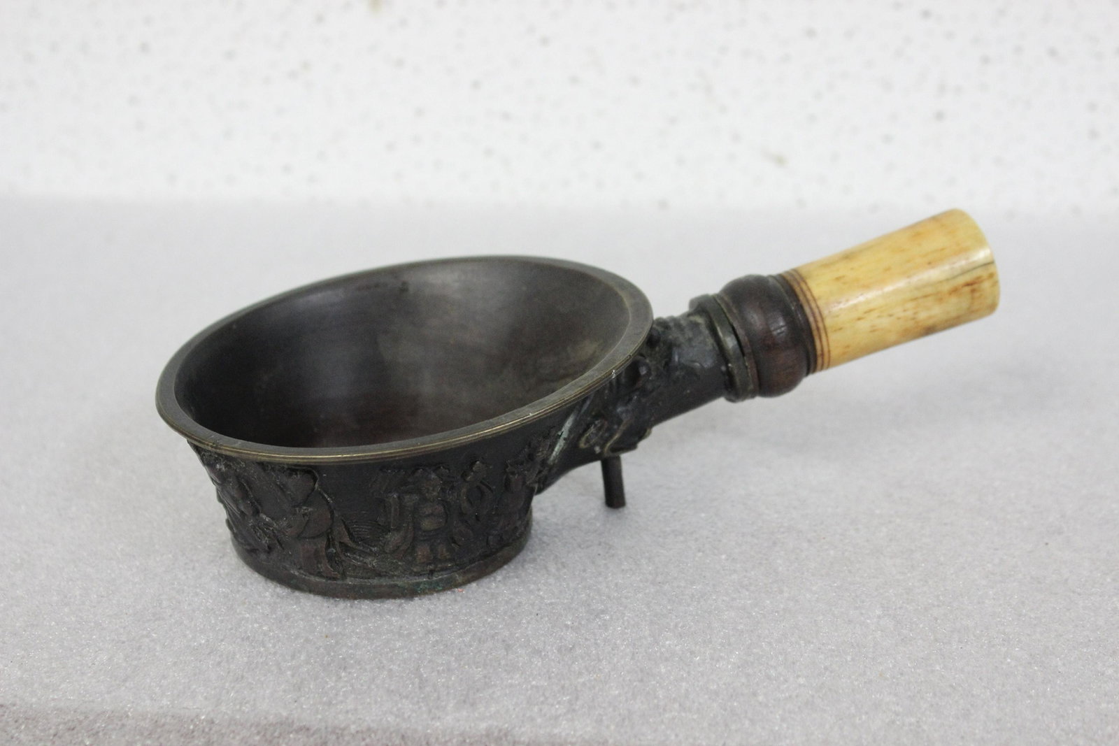 An Antique Chinese Iron with Bone Handle: 8" long - marked China