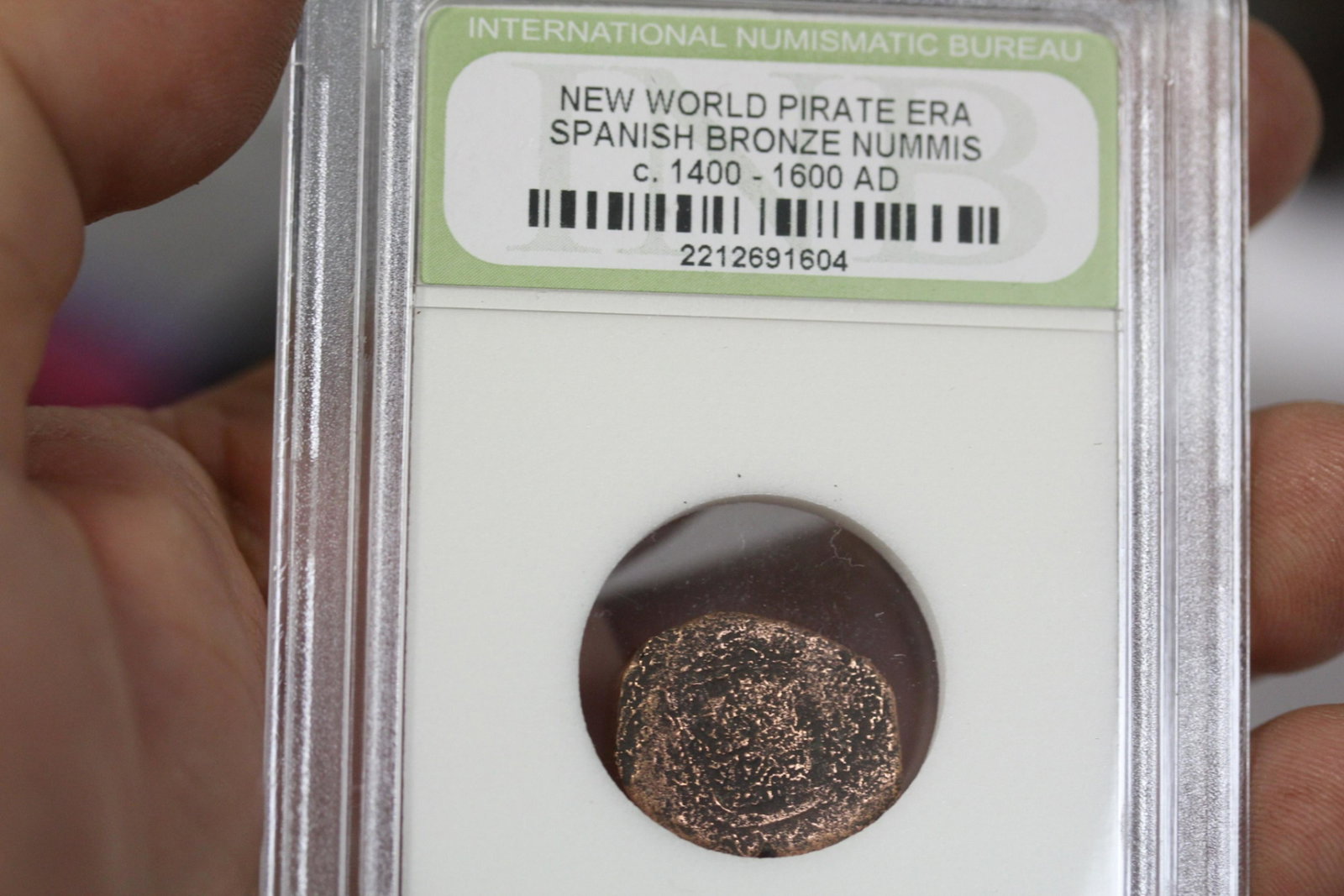 A Graded Spanish Bronze Nummis: New world, pirate area - C-1400-1600 AD