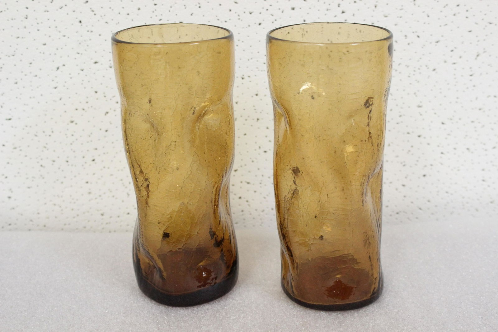 Lot of Two Blenko Water Tumblers: Each 7" tall