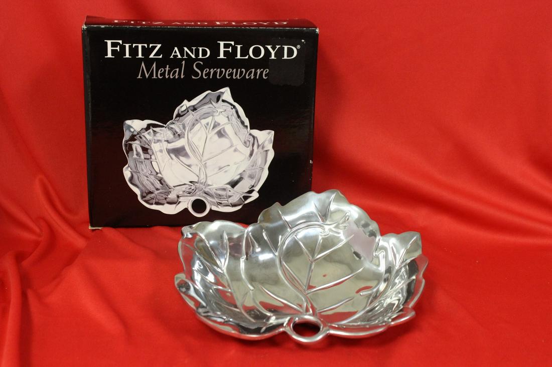 A Fitz and Floyd Metal Serveware: snack tray