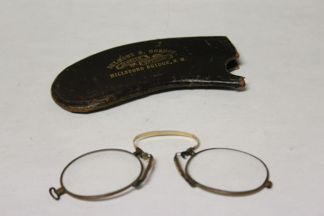 A Vintage Eyeglass with Leather Case: as shown on photos