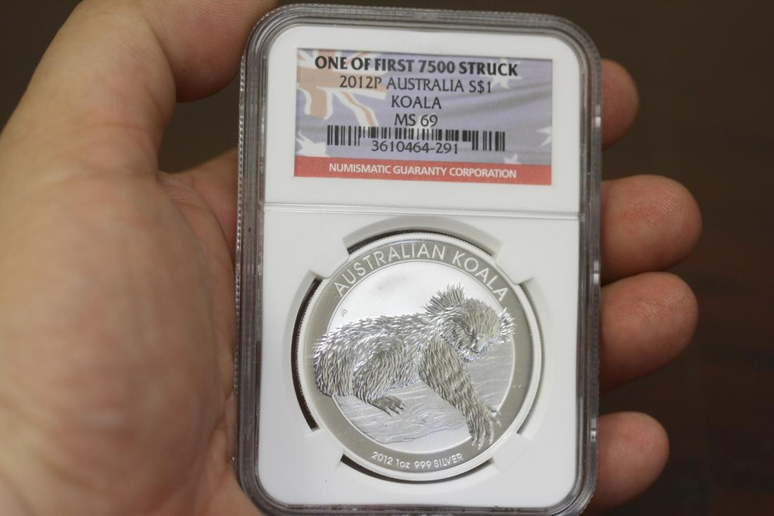 A Graded 2012-P Australian $1.00 Coin: NGC grade MS69 - Koala