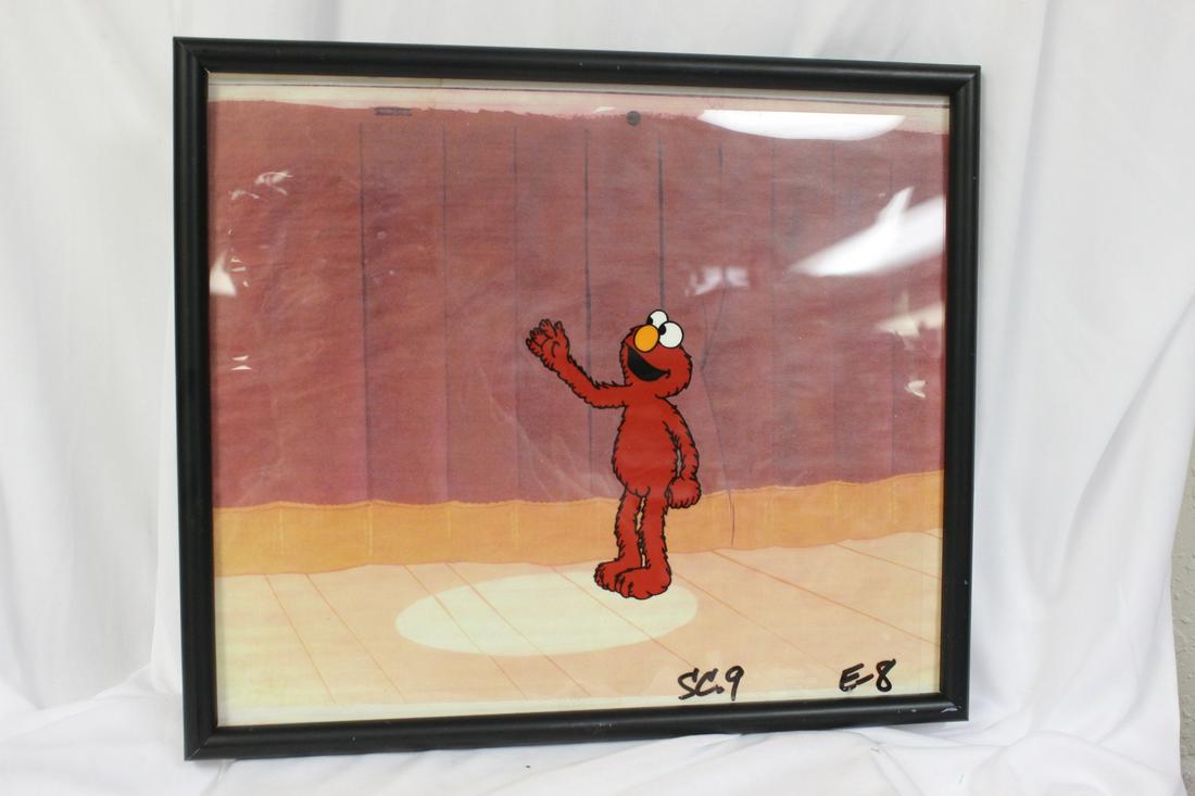 An Elmo - Sesame Street Animation Cel: overall= 13 3/4" x 11 3/4"