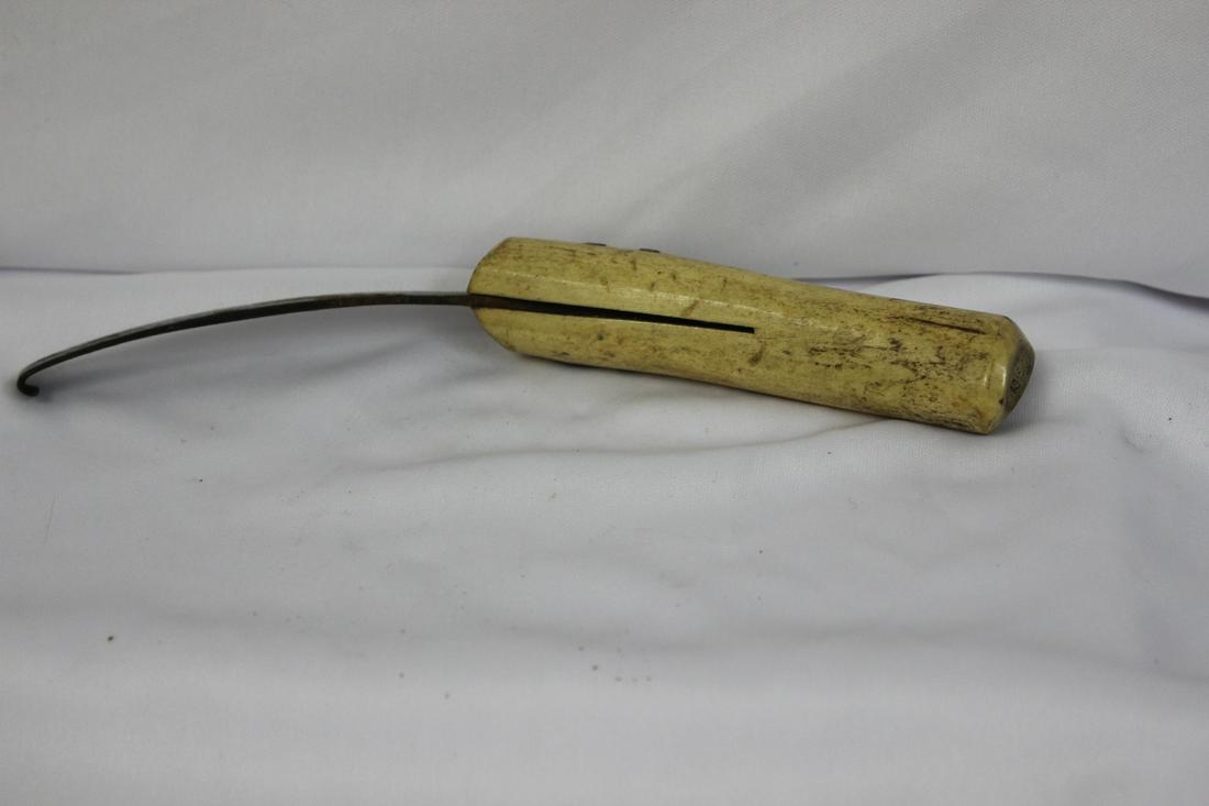 A Bone Handle Knife?: Marked Sheffield - most likely dog bone - 8 inches straight line measurement