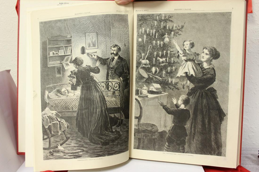 Harper's Bazar - Reprint of 1870, Jan-June: Hardcover large book - ex-library