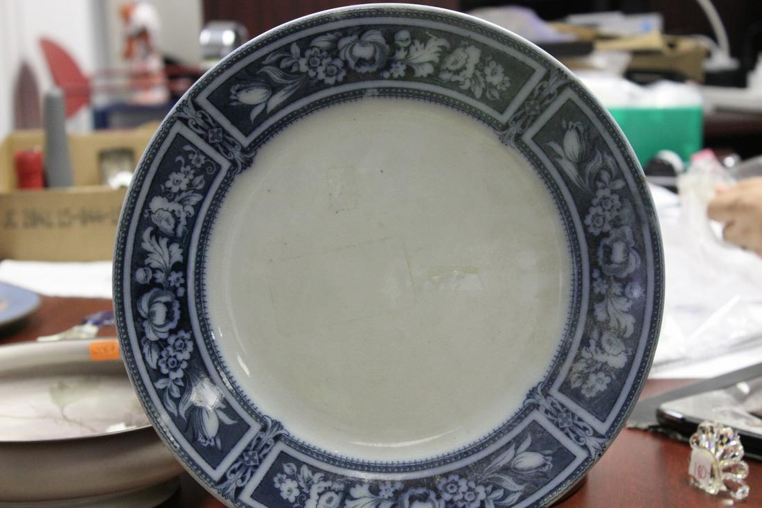 A Flow Blue Plate: 10 3/4" in diameter