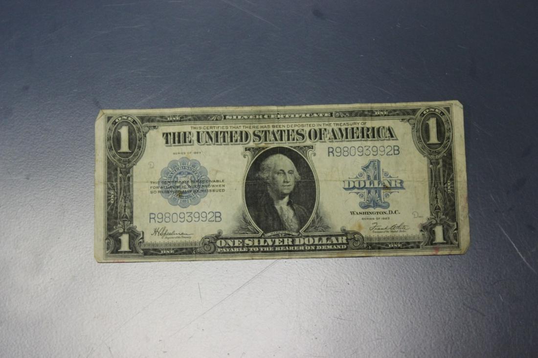 A 1923 One Dollar Silver Certificate: Large Bill