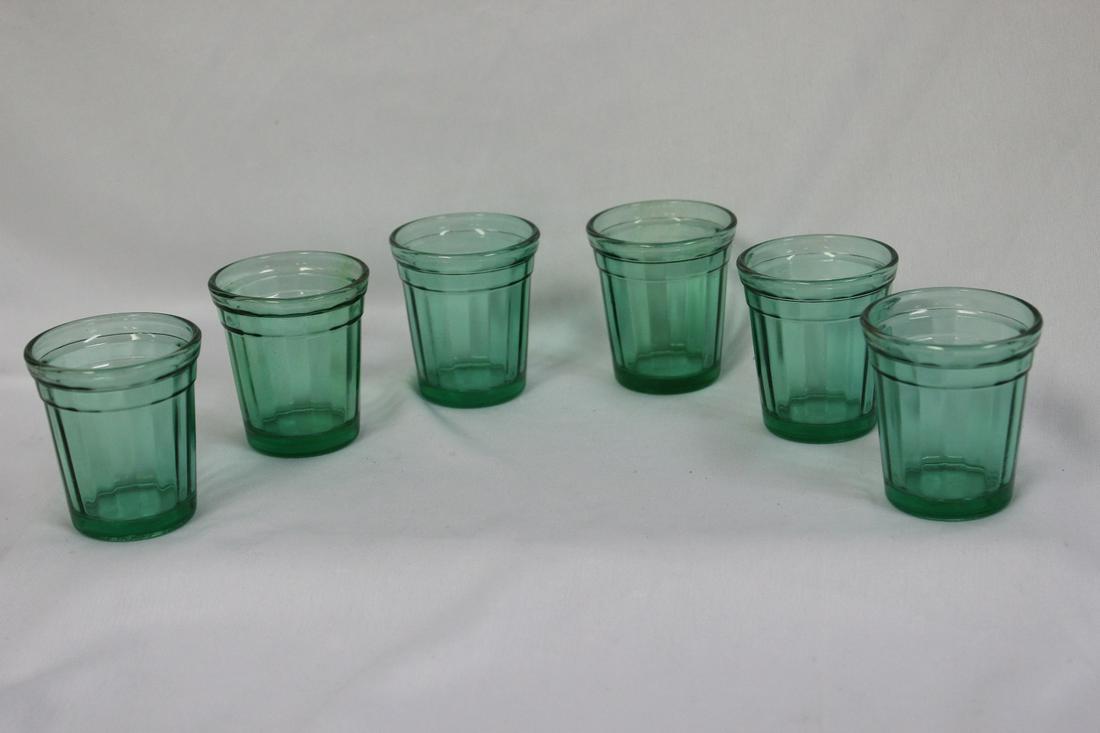 Set of 6 Green Shot Glass: 2 inches tall