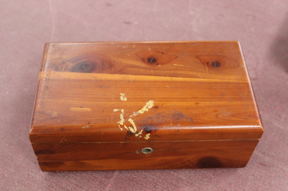 A Wooden Box by Lane: Hinged lid, no key - 9" tall x 5" wide