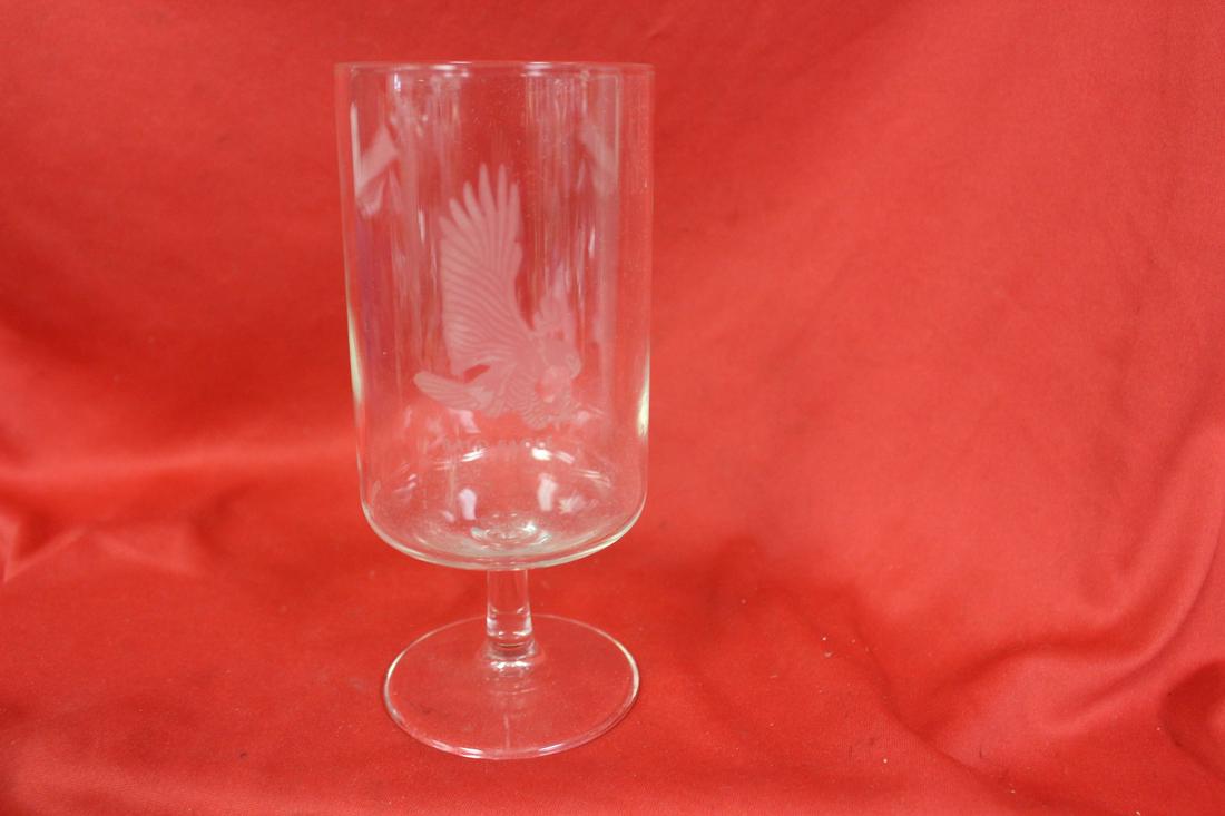 A Signed Georg Jensen Etched Eagle Goblet: 6 1/2" tall