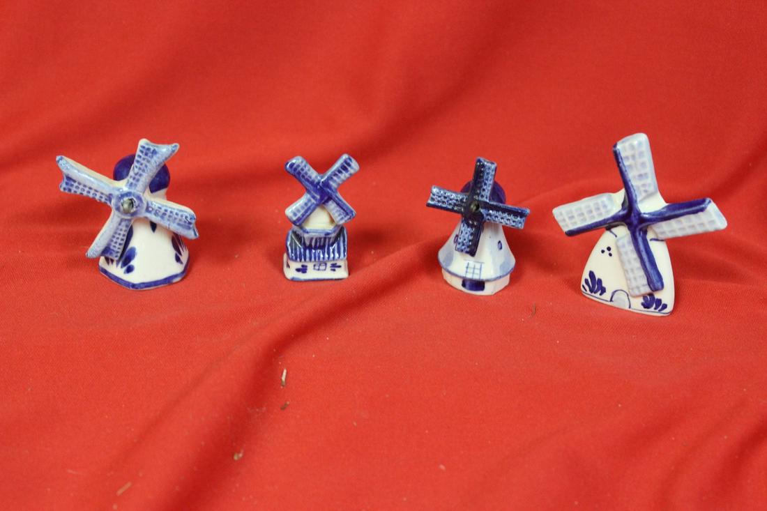 Lot of 3 Delft Windmills: all ornaments