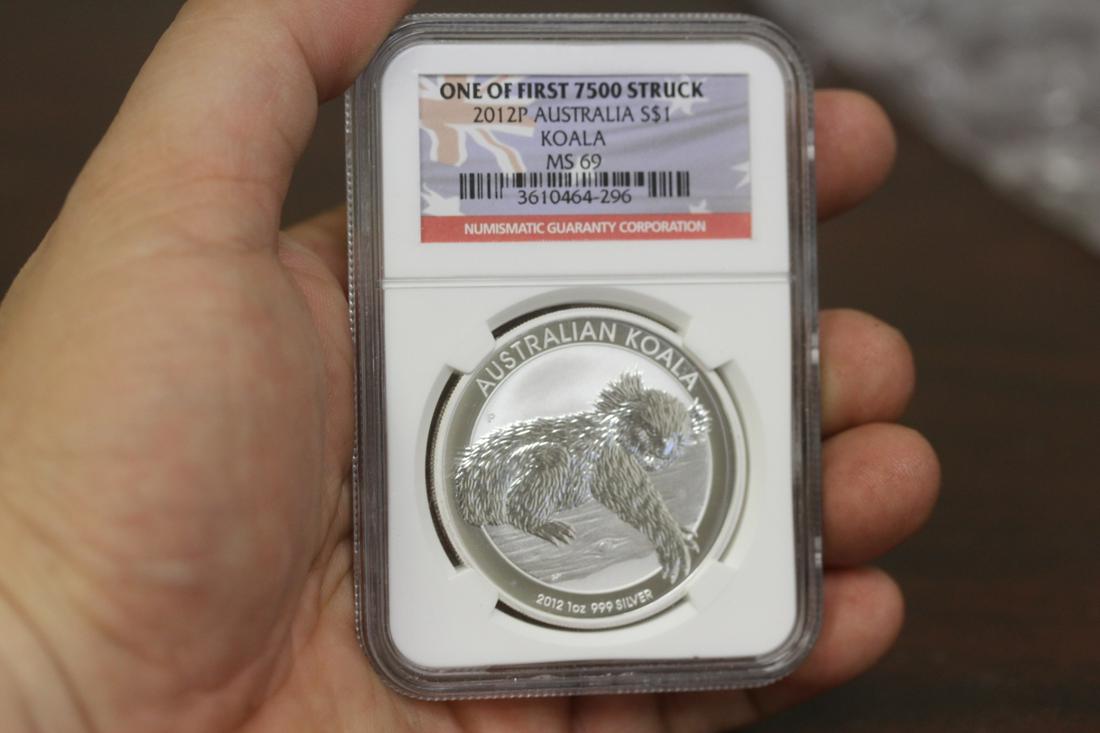 A Graded 2012-P Australian $1.00 Coin: NGC grade MS69 - Koala