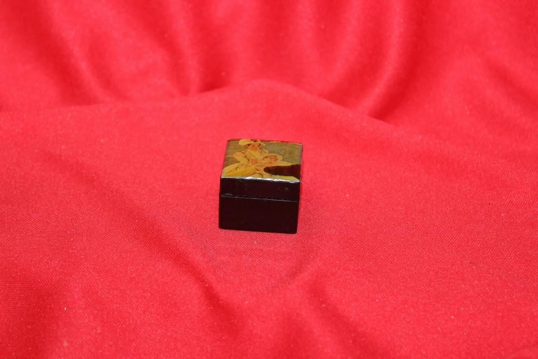 A Lacquer Pill Box: 1" square