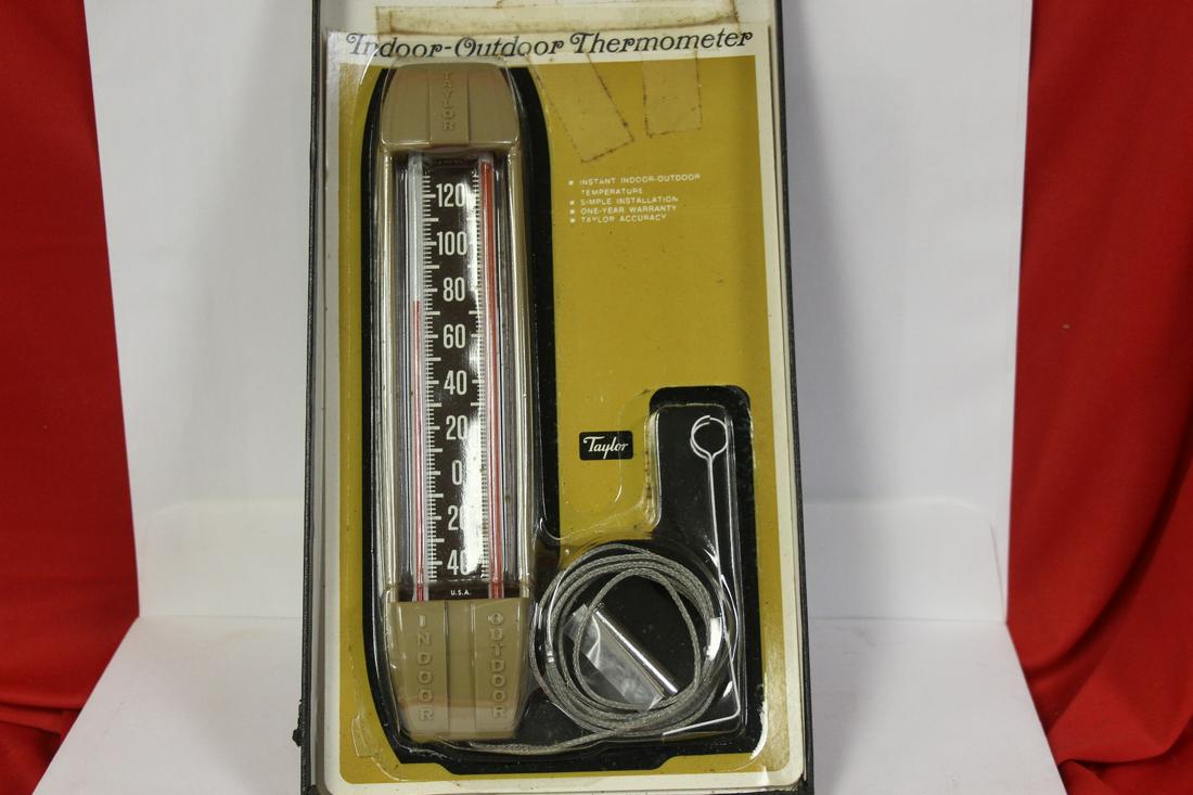 A Vintage Indoor Outdoor Taylor Thermometer: as shown