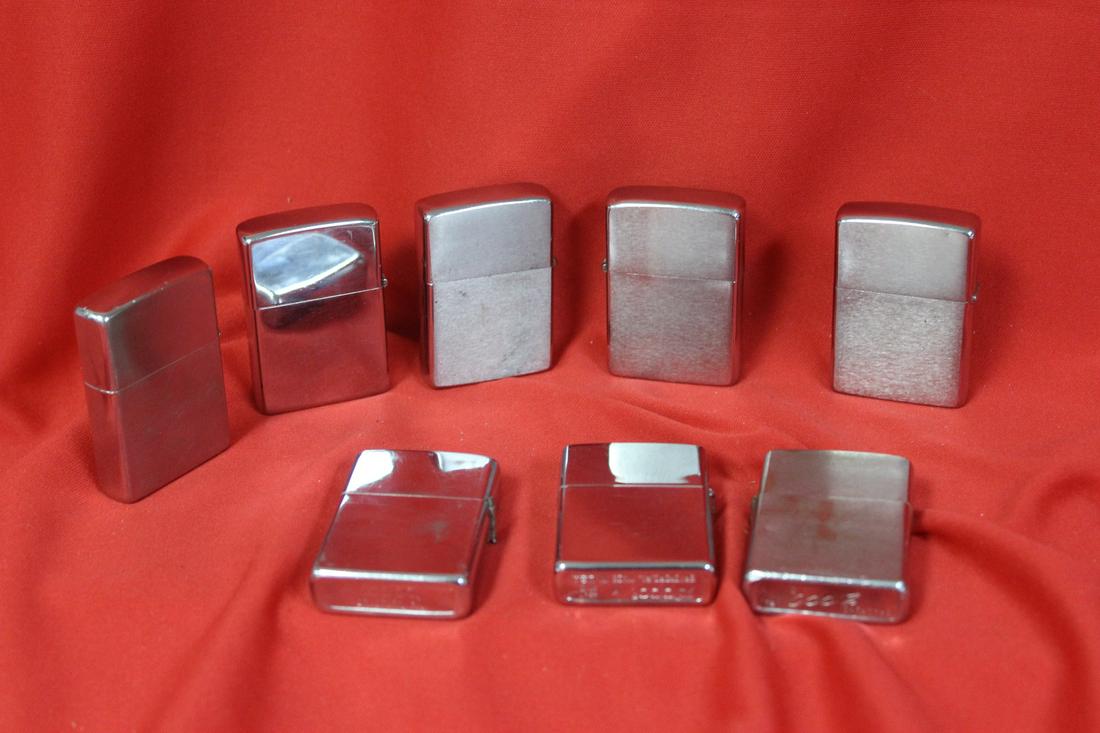 Lot of 8 Zippo Lighters: used