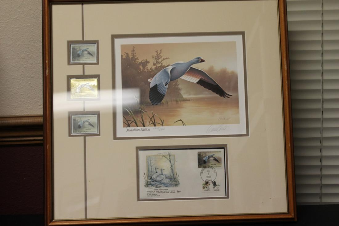 A Duck Print - Hand Signed by Daniel Smith: With Paperwork on the back - limited edition - medallion edition - 1212/6500 - overall= 19 1/4" x 18 1/4" - sight of the print = 9" x 6 3/8"