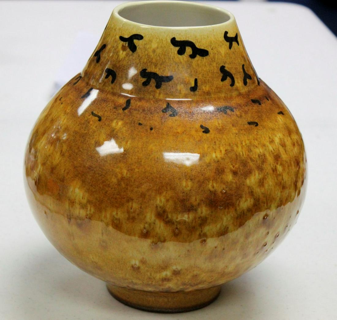 Mid Century Modern Raymor Pottery Vase: Made in Italy. Measures 9" tall.