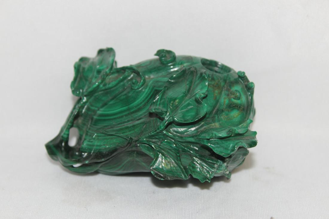 Antique/Vintage Chinese Malachite Bottle: please note: no stopper - 3 3/4" across