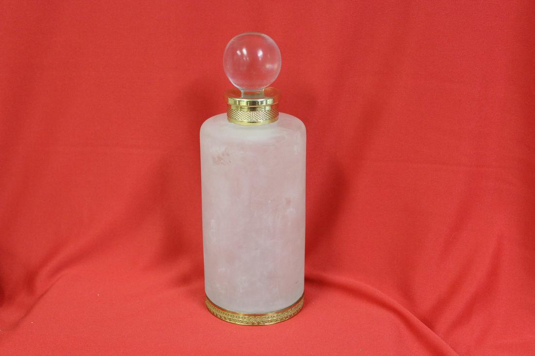 A Frost Glass Perfume Bottle: 8 1/2" tall