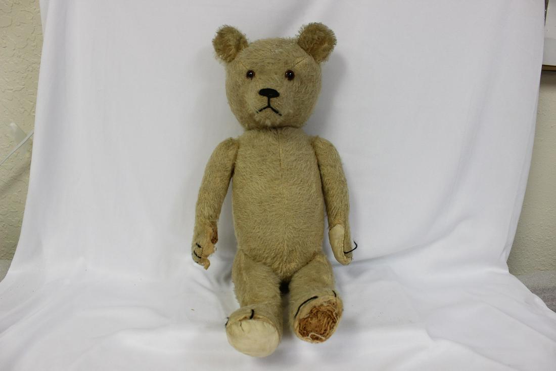 An Old Teddy Bear: 18 1/2" tall - as found