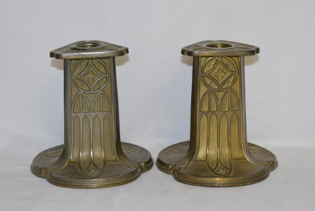 Set of Pairpoint Candlesticks: most likely Art Nouveau or Art Deco period - 5 inches tall