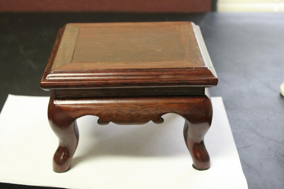 A Nicely Carved Chinese Wooden Stand: 6 5/8" square