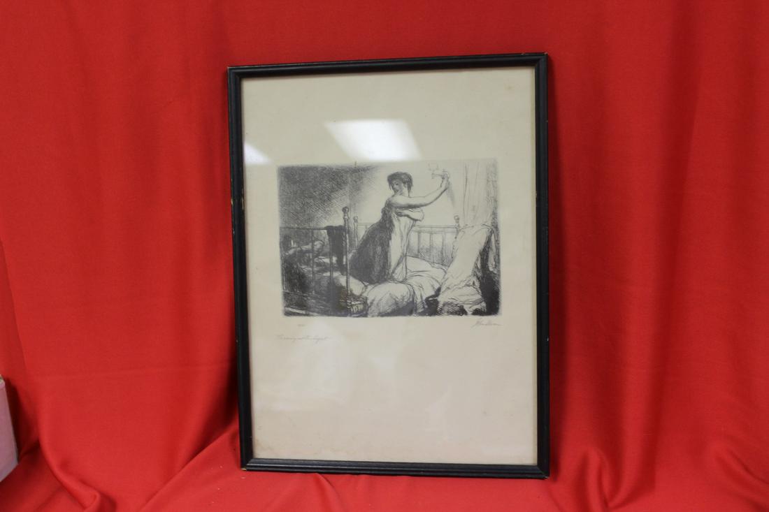 A Print of an Etching John Sloan: overall= 12 1/2" x 9 1/2"