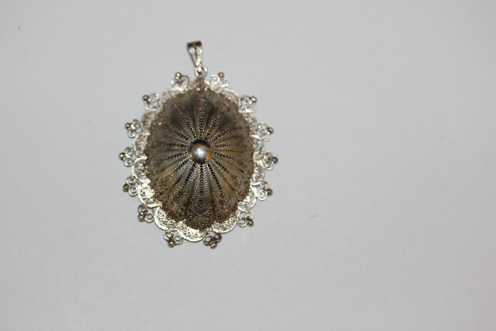 A Sterling Filigree Pendant: as shown - marked