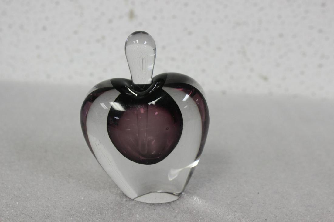 An Art Glass Perfume Bottle: 4" tall
