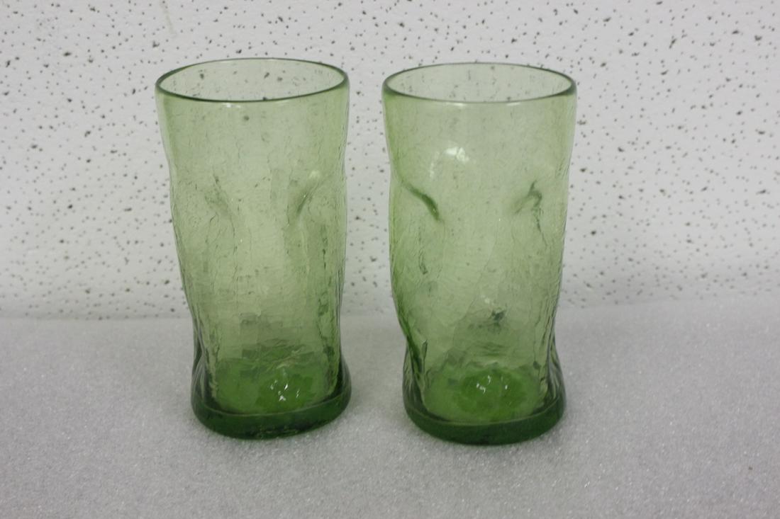 Lot of Two Blenko Water Tumblers: Each 6 inches tall