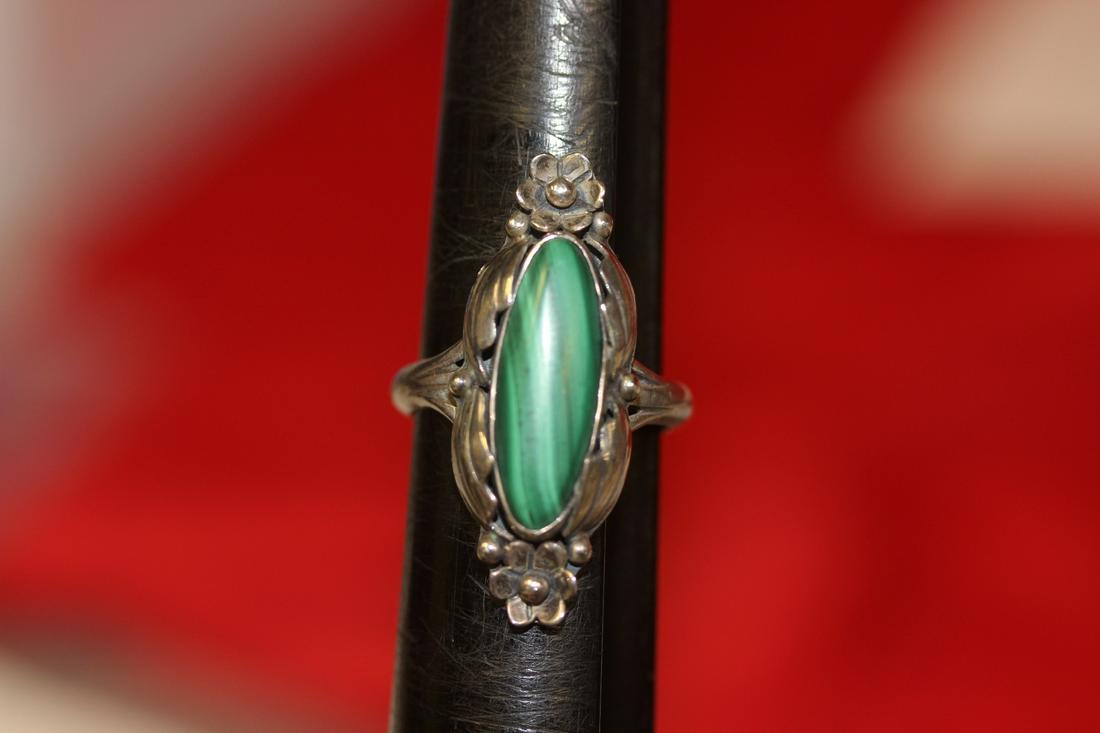 A Sterling and Malachite Ring: Possibly Native American