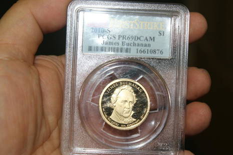 A PCGS Graded PR69 DCAM 2010-S $1.00 Coin: James Buchanan