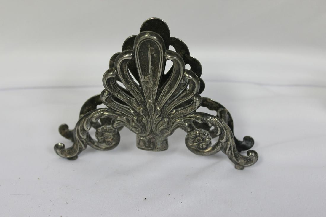 A Vintage Metal Napkin Holder: 5 1/8" across