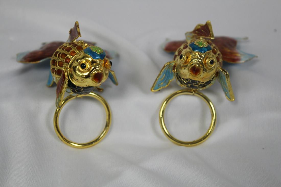 Pair of Enamel Napkin Rings by Kim Seybert: as shown
