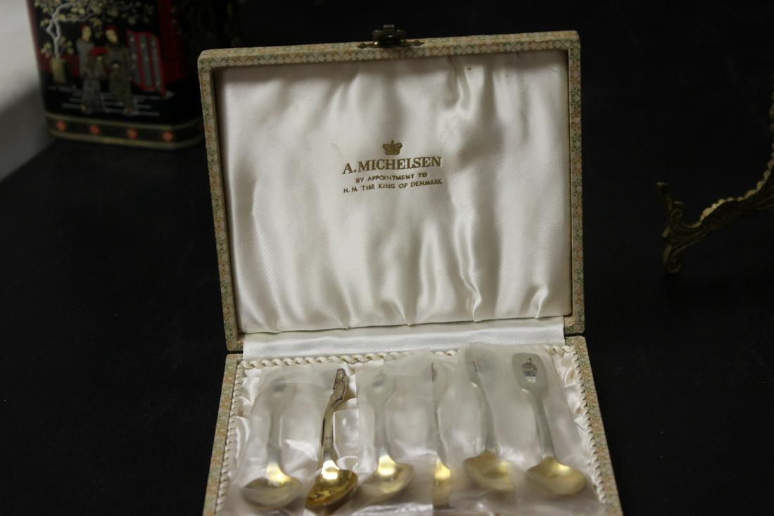 A Set of Denmark Sterling Michelsen Spoons: Boxed - total= six of them - each 4 3/4" long