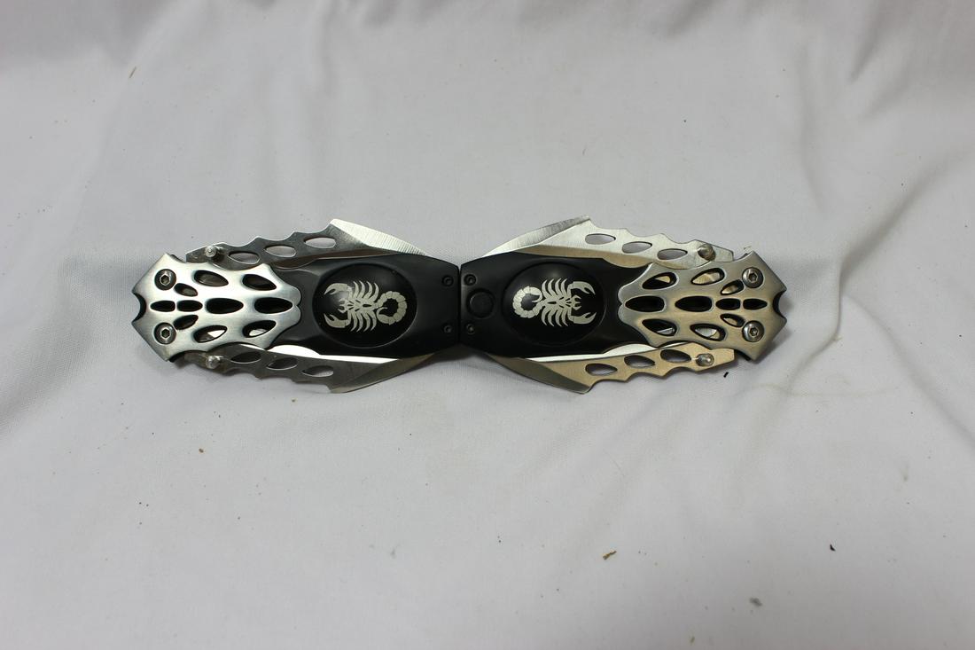 Twin Knives: 8 1/2" together when folded