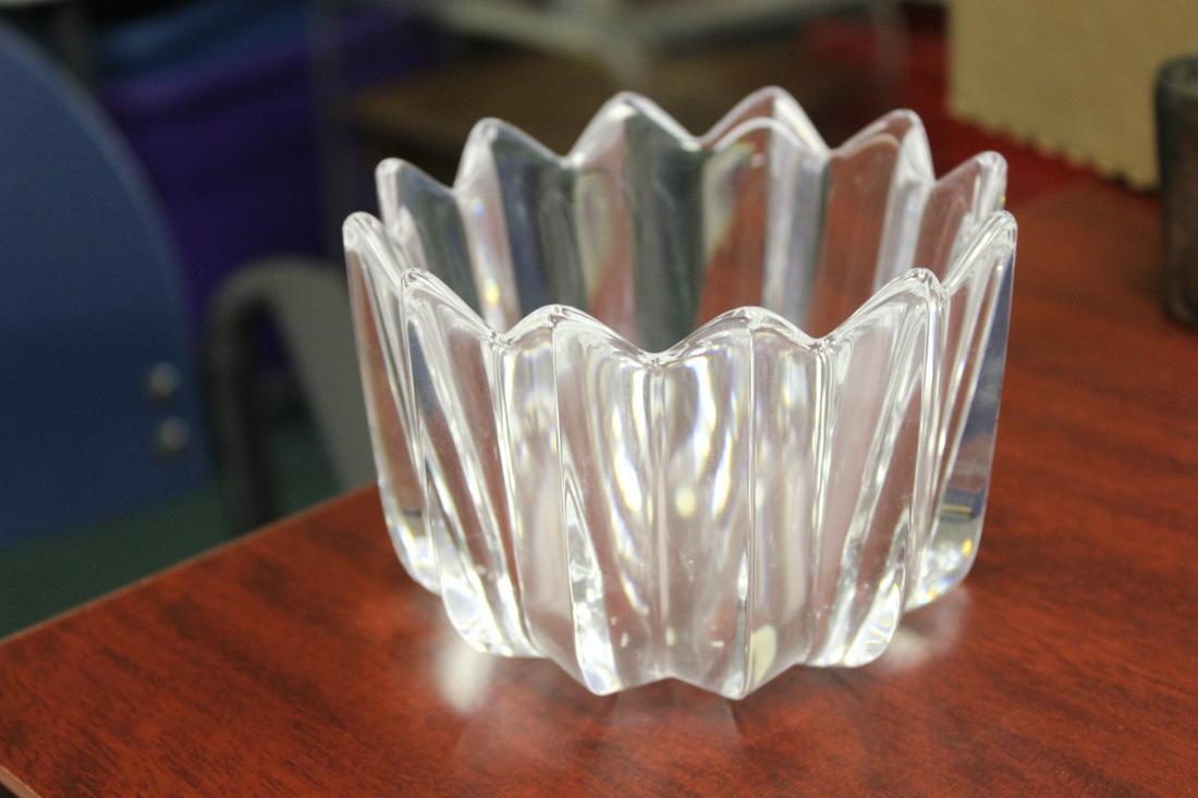 An Orrefors Glass or Crystal Bowl: 3 1/4" tall